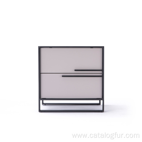 Nightstand New Storage Basket Organize White Bedroom Furniture Luxury Modern Nightstand Bedside Table with Wheels Bed Side Metal